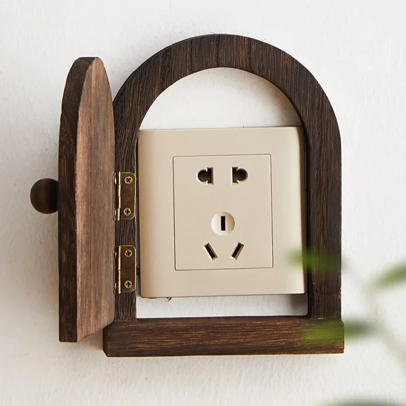 Wood Switch Sticker Switch Protective Sleeve Decoration Crafts Wall Accents Socket Trim Frame Protective Cover Wall Decoration