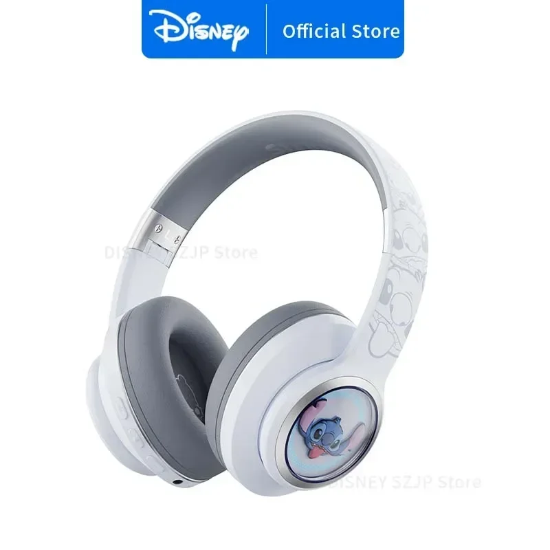 New Disney Stitch Space Capsule Wireless Bluetooth Headphones D30 Foldable HIFI Suround Sound Earphone with Mic Children Gift