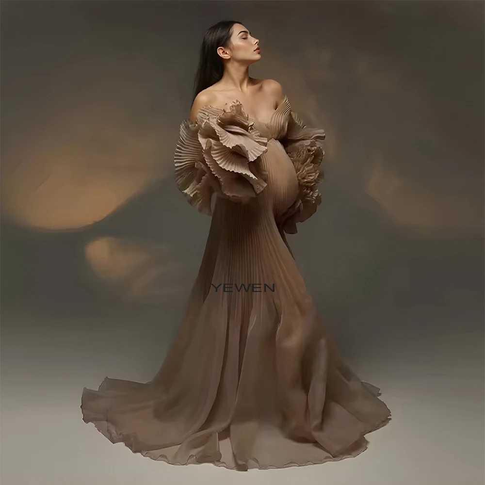 V Neck Pleated Organza Maternity Dresses for Photoshoot Pregnancy Long Dress for Maternity Shoot V Neck Pleated Organza Maternity Dresses for Photoshoot Pregnancy Long Dress for Maternity Shoot