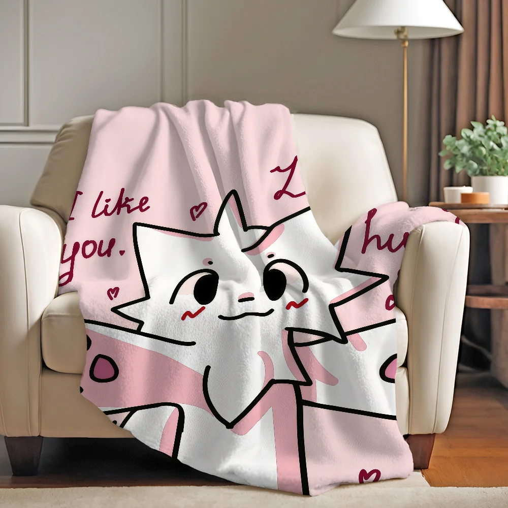 

B-boykisser Silly Cat Cute Blanket Warm And Soft Suitable For Bedroom Living Room Sofa Bed Office Travel Camping