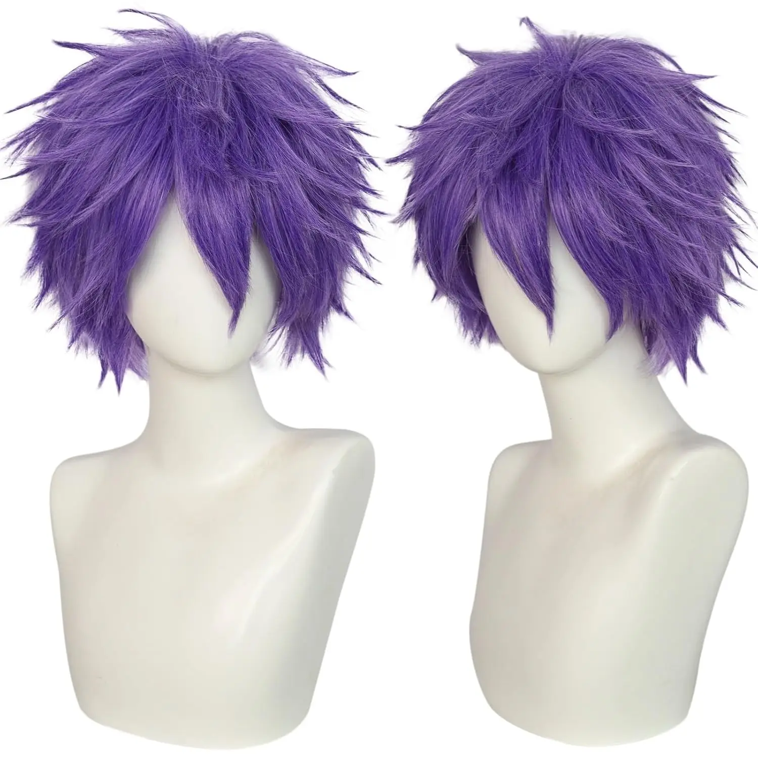 Synthetic Short Purple Straight Men's Cosplay Wig for Halloween Christmas School Thanksgiving Day Party Wigs