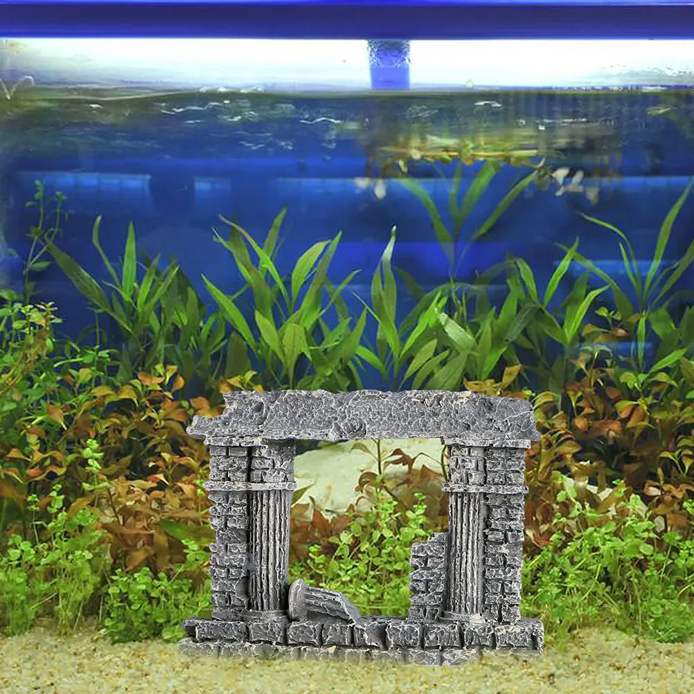 

2 Pcs Roman Column Decoration Decorations Aquarium Fish Tank Ornament Décor Ornaments