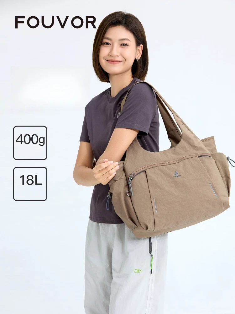 

Fouvor Women Large Capacity Shoulder Bag Nylon Waterproof Simple Lightweight Casual All-match Commute Handbags Female 3073-10