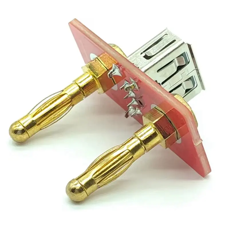 AA73 2X USB منفذ مع 19.05 مللي متر مسافة الموز التوصيل تيار مستمر امدادات الطاقة إلى USB 5 فولت مخرج التوصيل شحن الهاتف الاختبار الحالي