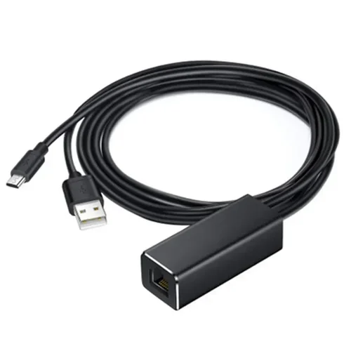 Imagen 2 del producto Nuevo Adaptador Micro USB 3 en 1 de 1m a Ethernet RJ45 para Fire TV Stick, tarjeta de red LAN de 480Mbps con fuente de alimentación USB de 100M
