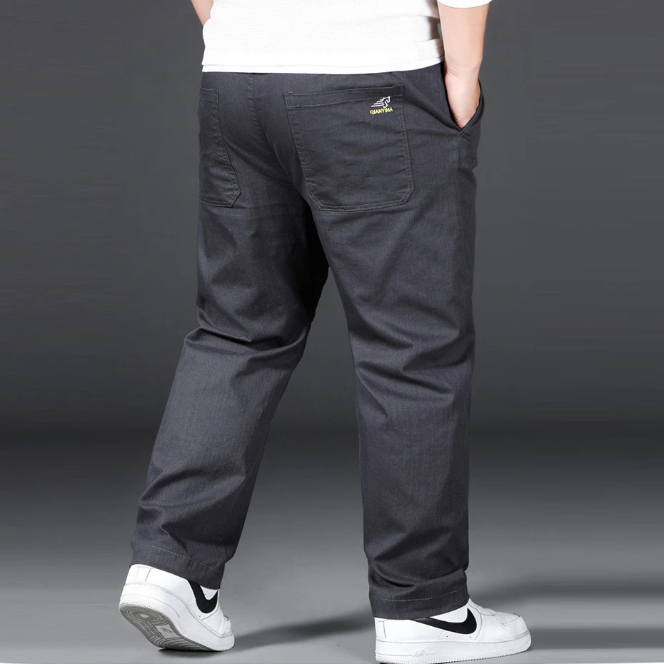 Baggy Pants Men 12XL Plus Size Straight Pants Fashion Casual Pants Male Elastic Waist Trousers Big Size 12XL