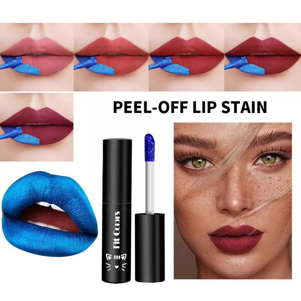 Impermeável Tear Off Batom, Long Lasting Gloss, Peel Lip Non-Stick Tattoo, mancha de cor, maquiagem labial, Cup Stain, Rev C9G6, 5 cores