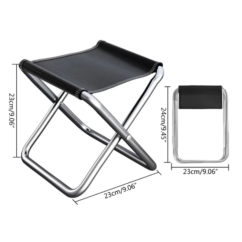 Lightweight Aluminum Alloy Chair Camping Foldable Stool Collapsible Fishing Stool Small for Adults Kids, Outdoor Dropship