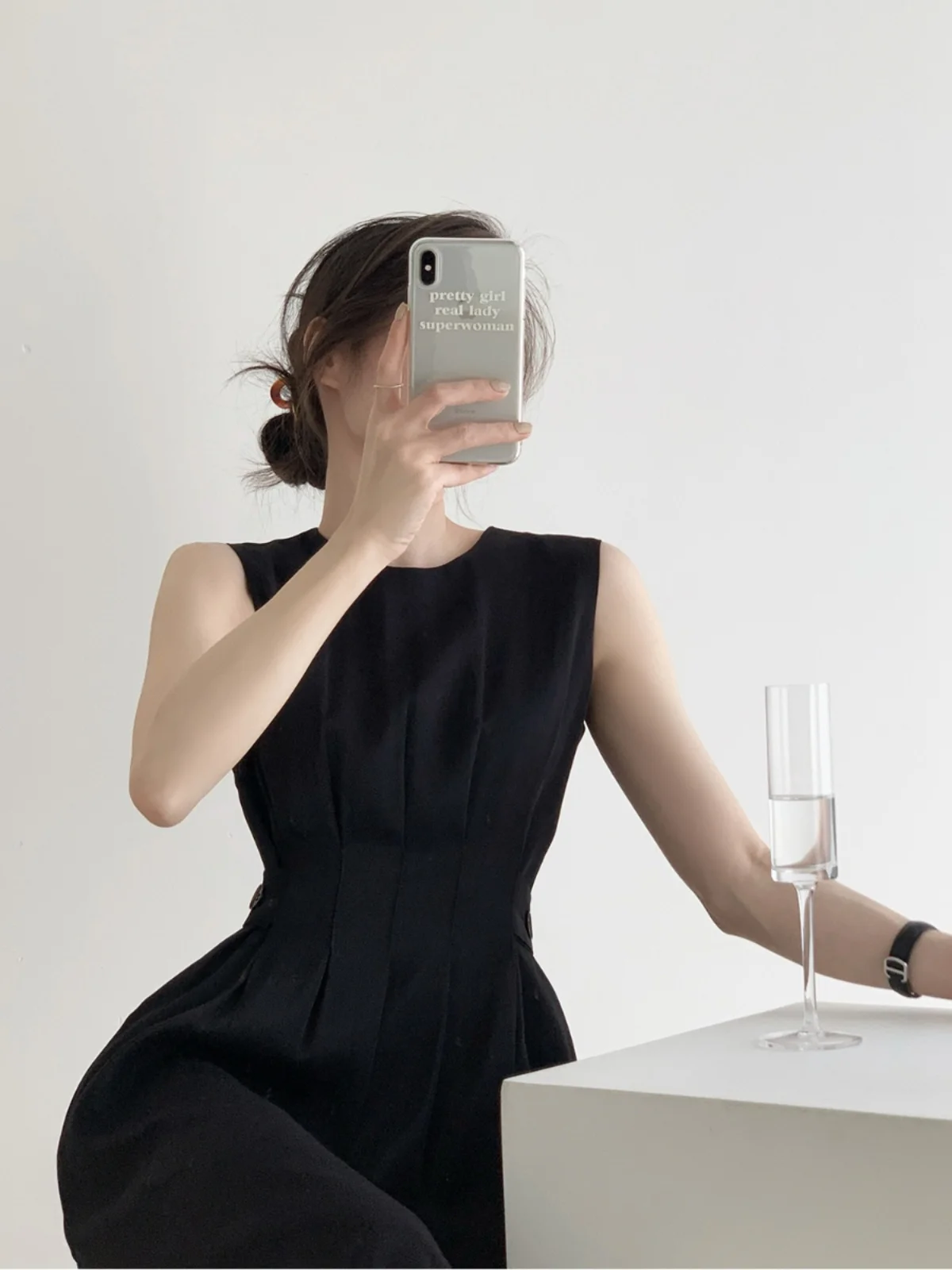 Bla A-Line Dr المرأة الصيف Svel الخصر مقطعة استراحة الشاي طويلة Dr عالية الخصر جولة Ne Vintage Sle Dr