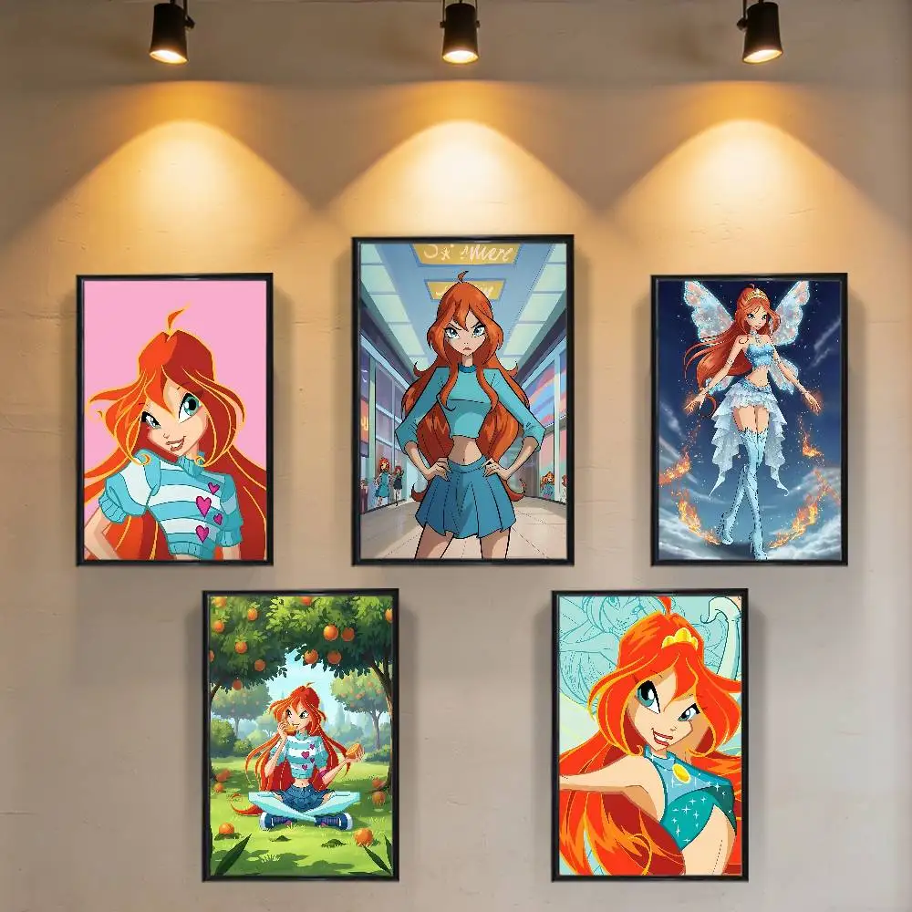 

Dragon Flame Winx Club Bloom Poster Trendy Wall Art For Coffee Office Bar Decoration Best Gift Good Sticker Printed On PP Paper