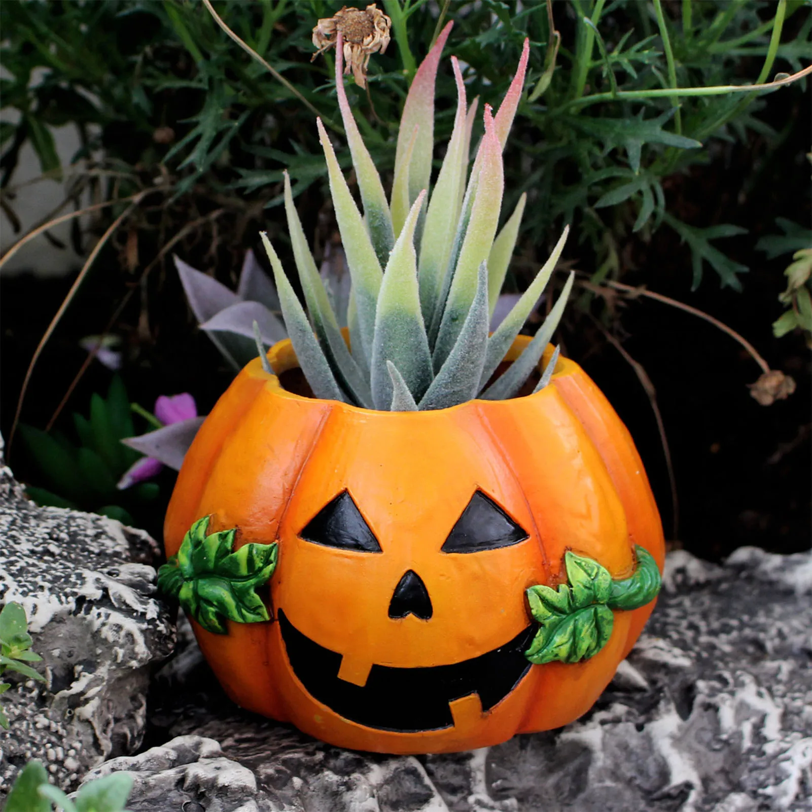 

Ghost Face Pumpkin Flower Pot, Halloween Resin Planter, Succulent Pot Candy Jar, for Home Decor, 2025 Halloween Decoration