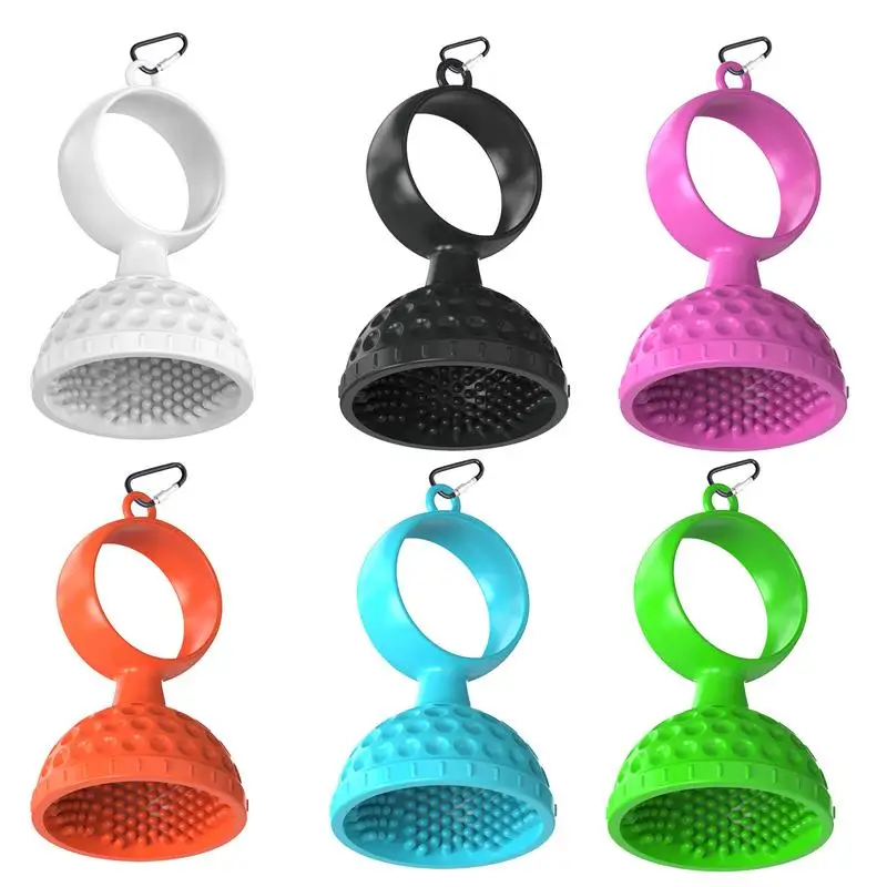 Golf Ball Scrub Brush 2 In 1 Silicone Golf Scrub Brush With Carabiner Golf Storage Brush Golf Storage Cleaner Tool Portable Golf