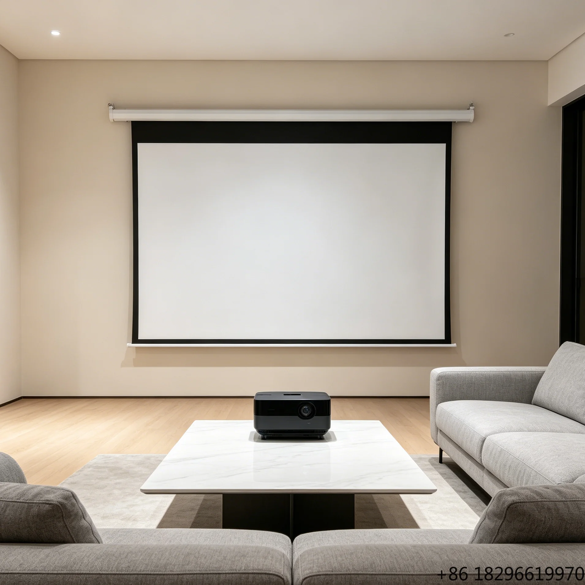 110 Inch 16:9 Pull 4K Nano White Fiberglass Portable Ground Screen Projection Screen