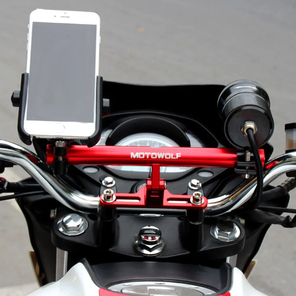 Automotive Styling MOTOWOLF Motorcycle Retrofit Mobile Phone Stand Bracket Installation AL 180 Horizontal Rotation Cool