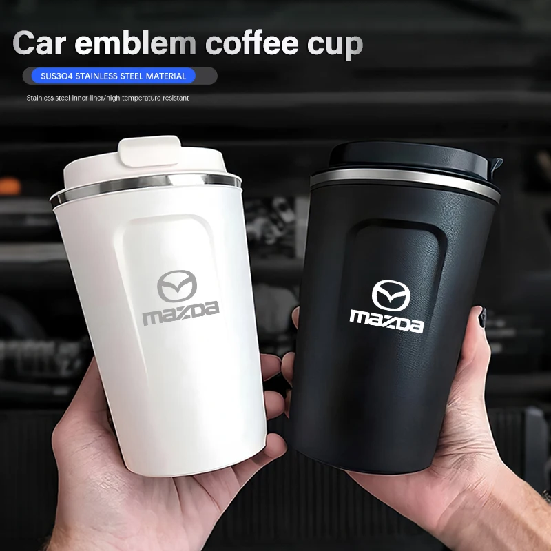 

Car Portable Coffee Cup Laser Car Logo Insulated Mug For Mazda 3 6 2 5 CX5 CX3 Atenza MX5 CX7 Axela CX30 CX90 CX60 CX50 MX30 CX9