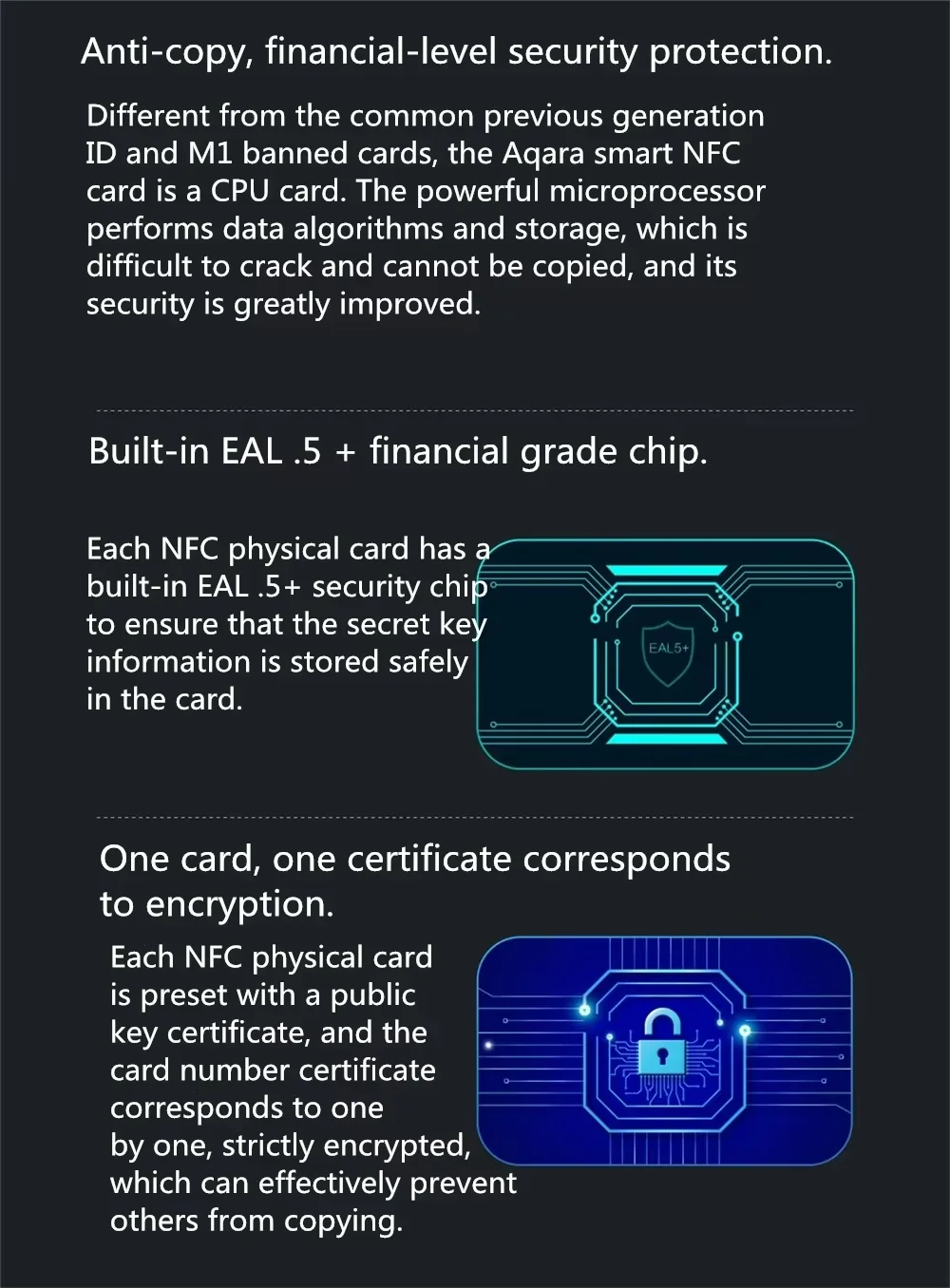 

Original Aqara Smart Door Lock NFC Card for Aqara Smart Door Lock N100 N200 P100 D200 A100pro EAL5+ Level Safety Program control