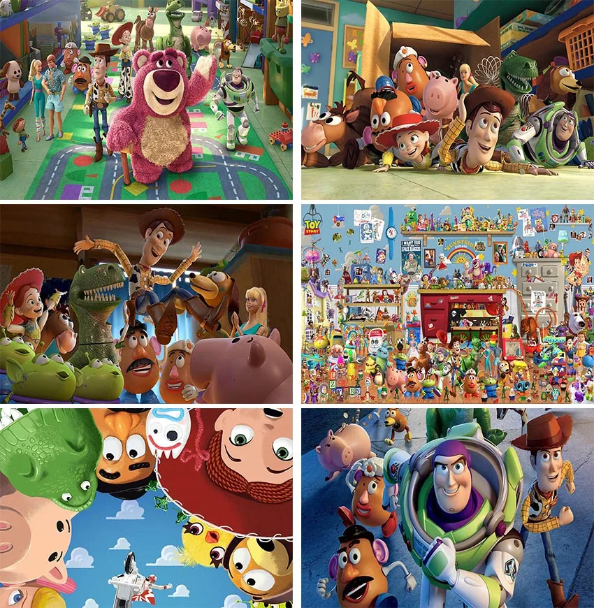 Disney Toy Story Cartoon Woody Background Pink Clouds Wall Cloth Children 'S Birthday Party Theme Layout Family Photo Backdrop