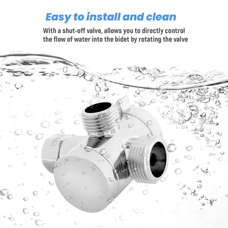 AA14 nouveau ABS Chrome 3 voies inverseur tuyau raccord T forme adaptateur connecteur pour vanne d'angle tuyau bain-douche bras toilette