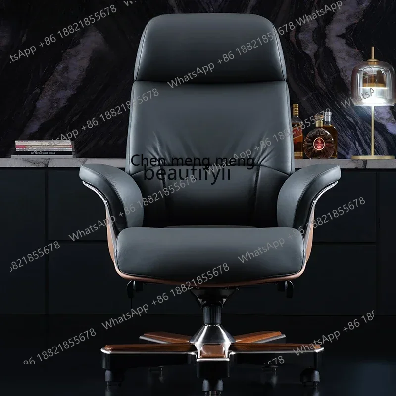 

182AItalian style, leather boss office, cowhide executive chair comfortable president, computer, reclining