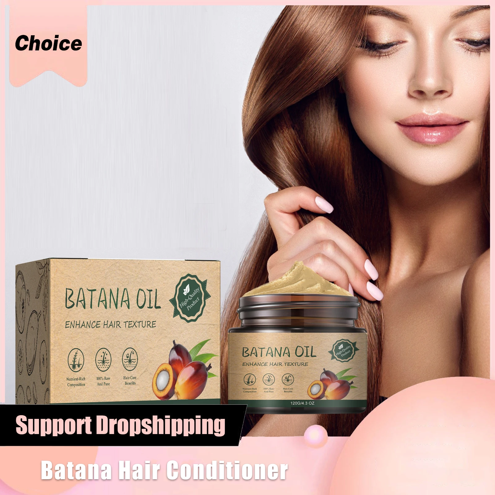 

Batana Hair Cream Butter Organic Hair Growth Conditioner Enhance Thickness Eliminates Split Ends Smooth Damaged Repair Hair Mask