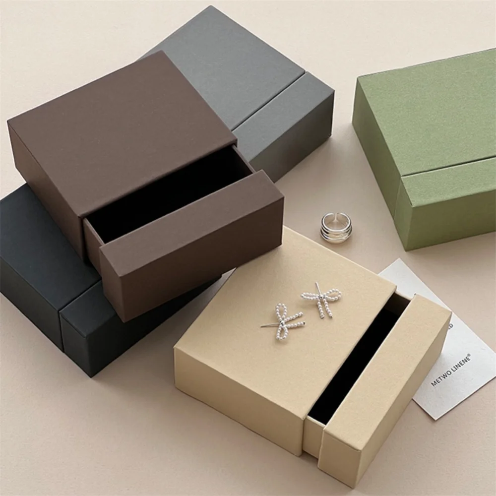 Jewelry Box Fashion Creative Gift Packaging Box Earrings Ring Storage Box Jewelry Organizer Display Drawer Paper Case
