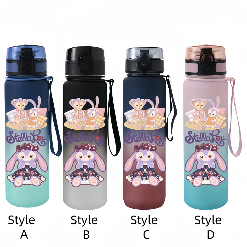 StellaLou 650ml Cartoon Characters Portable Water Cup Large Capacity Outdoor Sports Plastic Leak-proof Water Bottle Children's