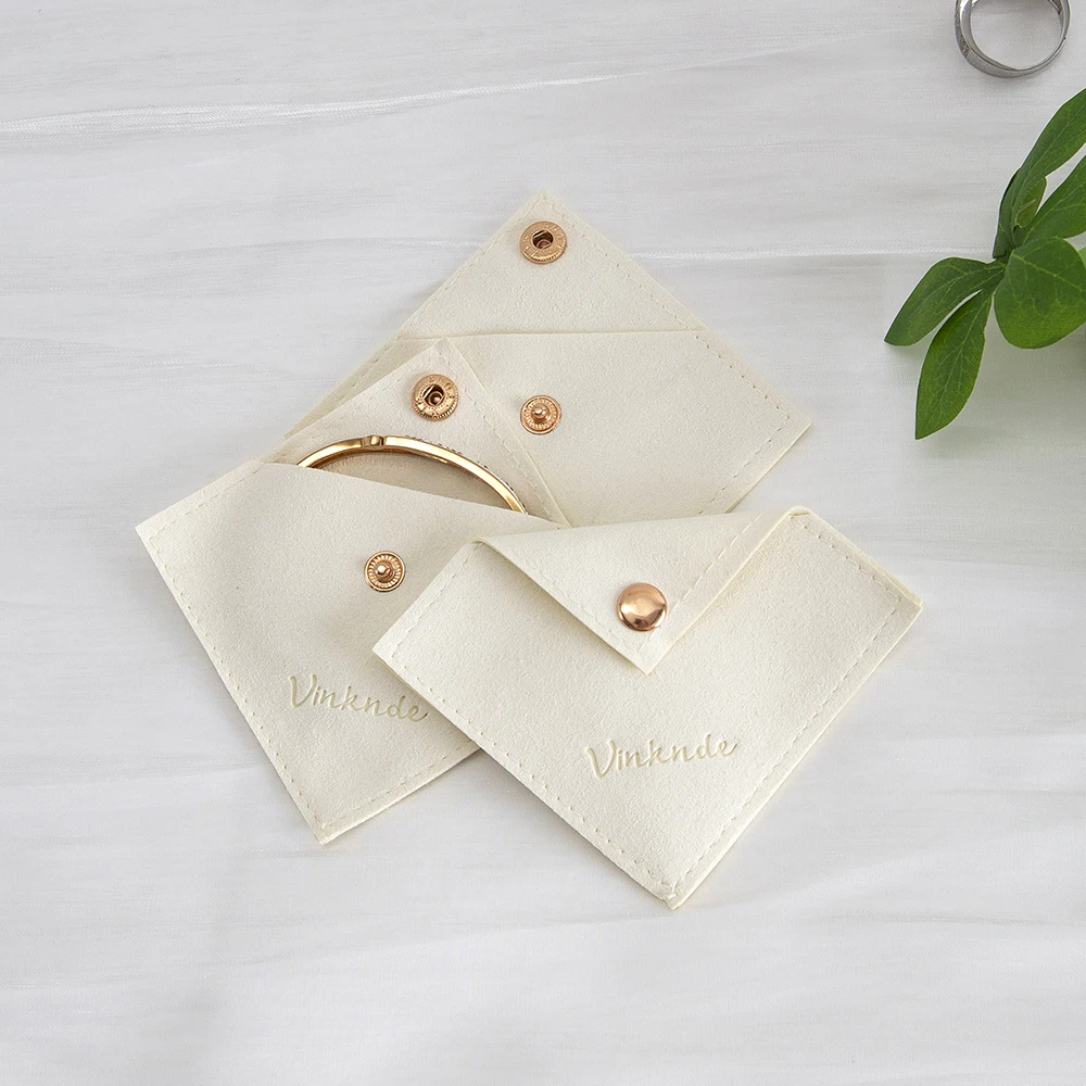 

Personalized Logo Triangle Bags 100 Pcs Small Snap Pouch Jewelry Cosmetic Storage Solution For Earrings Rings Keychains Lipstick