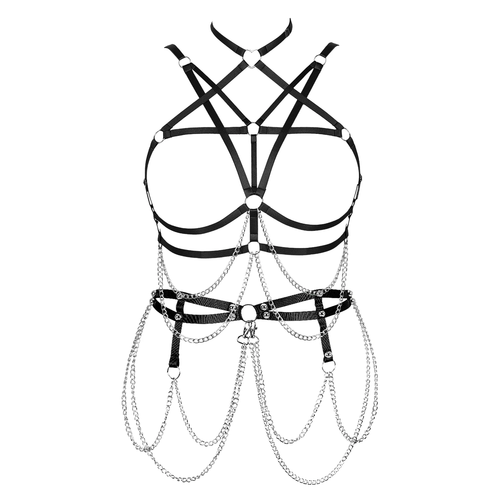 

Fetish Sexy Lingerie Harness Gothic Body Crop Tops lingerie 90's Cage Bralette Bondage Harness Body Harness Belt For Women