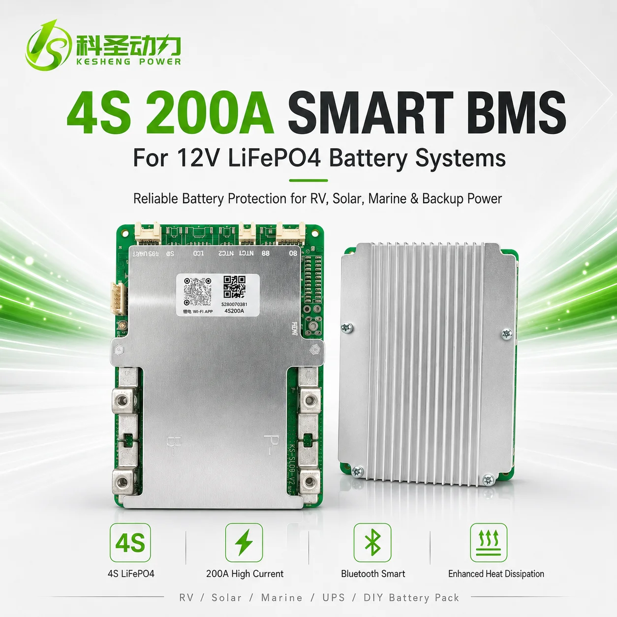 KS SL09 smart BMS 4S 8S 100A 2 - Lithium Battery 12V recension och pris