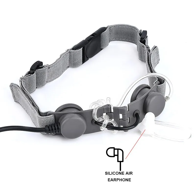 Tactical Head-mounted throat microphone Military earphones collocation Kenwood U94 PTT Suitable For Moto Midland Walkie Talkie