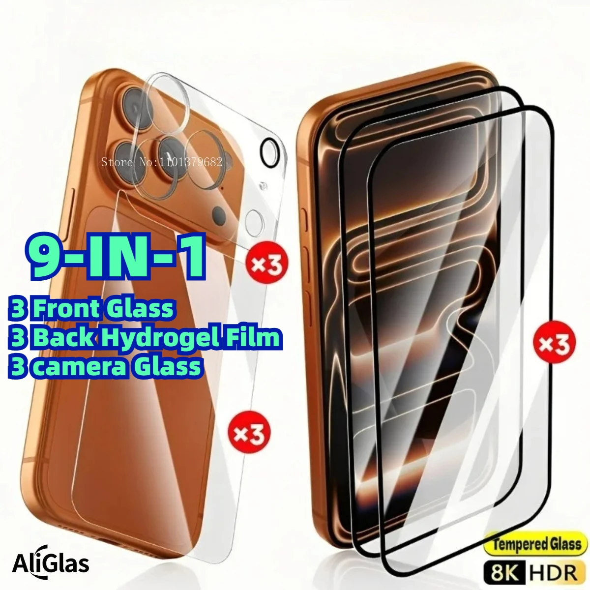 

Tempered Glass Back Lens & Screen Protector, HD Clear,Easy Installation For IPhone 17/17 Pro/17 ProMax/16/16 Pro/16 ProMax Films