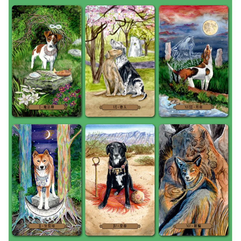 Dog Tarot Cards Divination Cards Game 12*7cm Cards Chinese Version  Family/Friends