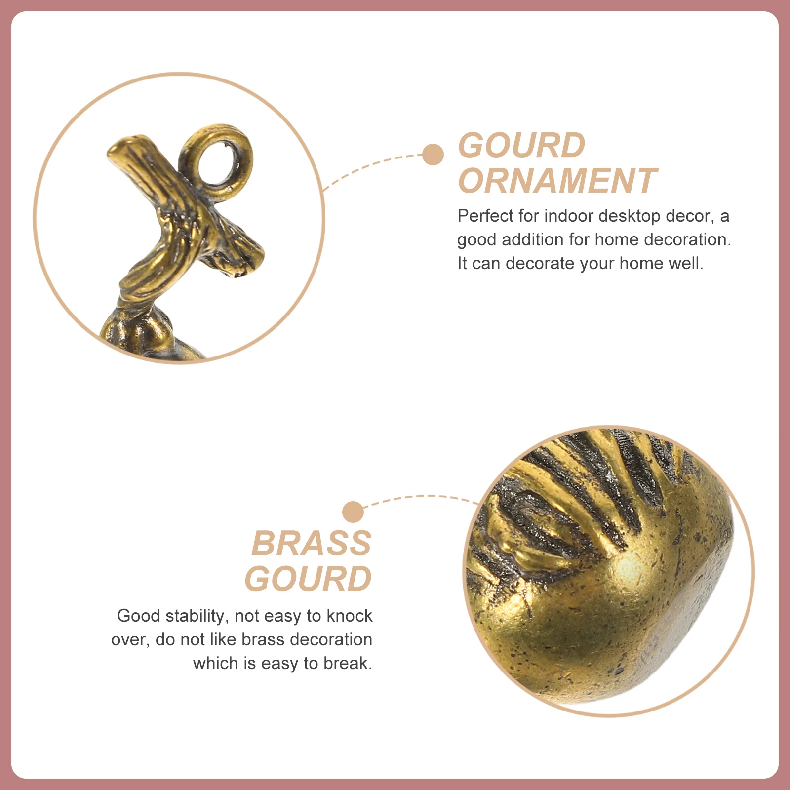 

Brass Gourd nament Creative Desktop Decor Small Copper Ware Tabletop Locket Necklace Exquisite Home Adornment Craft