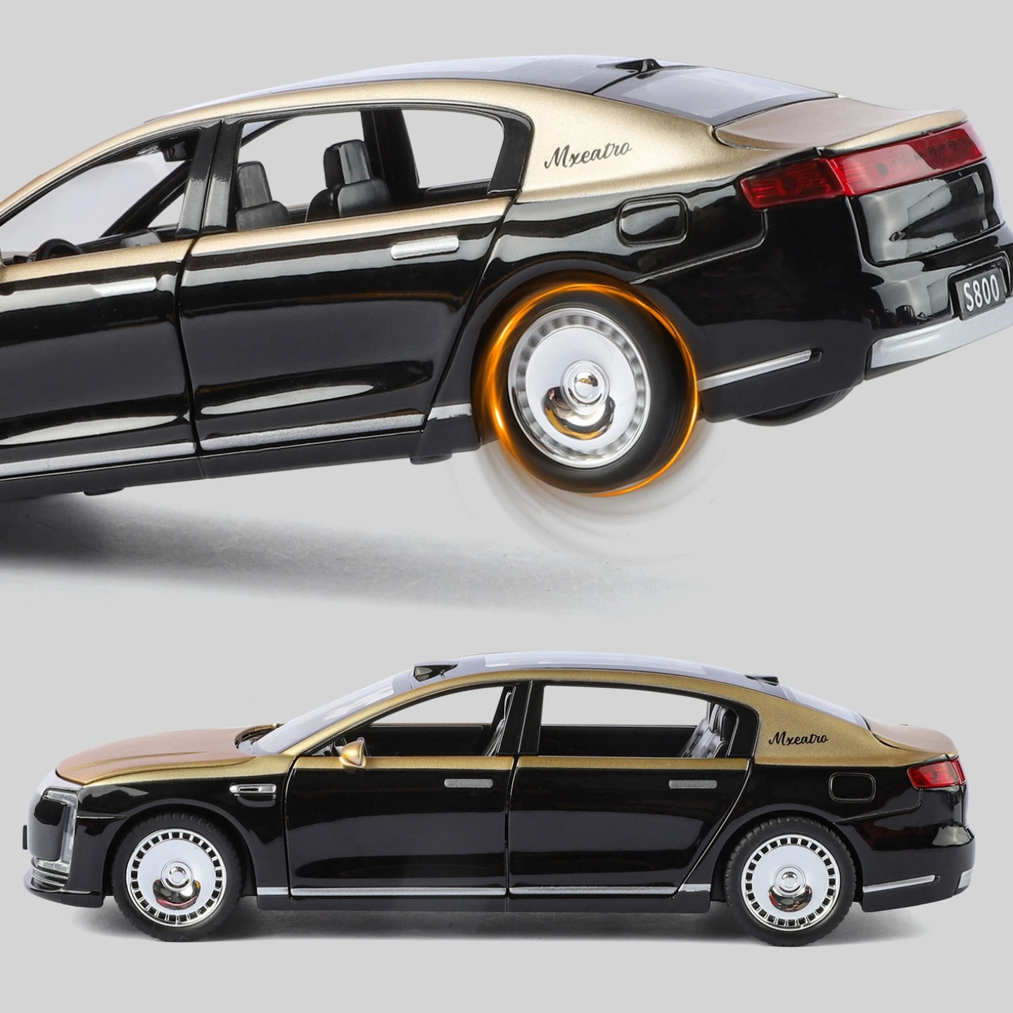 1:32 S800 NIEUWE ENERGIE Speelgoed Model Auto Legering Diecast Geluid Licht Deuren Geopend Trek Rubber Collectie Banden voor Kind Gift