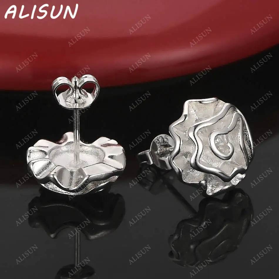 

ALISUN 925 Sterling Silver Flower Earrings Stud Earrings For Women Creativity Gifts Street All-match Party And Daily Wear
