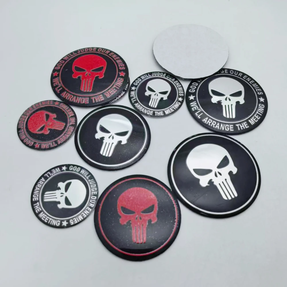 4pcs 3D 45mm 56mm 65mm Skull Emblem Car Stickers Auot Accessories for Car Wheel Center Caps Hub Dust Cap Rim Cover Hubcaps Badge