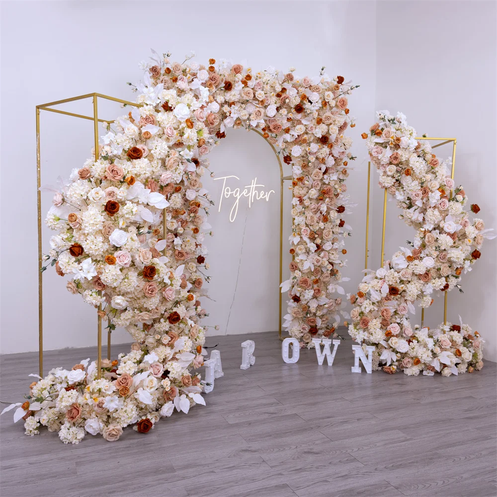 Luxury Autumn Color Series White Rose Floral Arrangement Set for Event Party  Stage Background Decor Support Customized Design