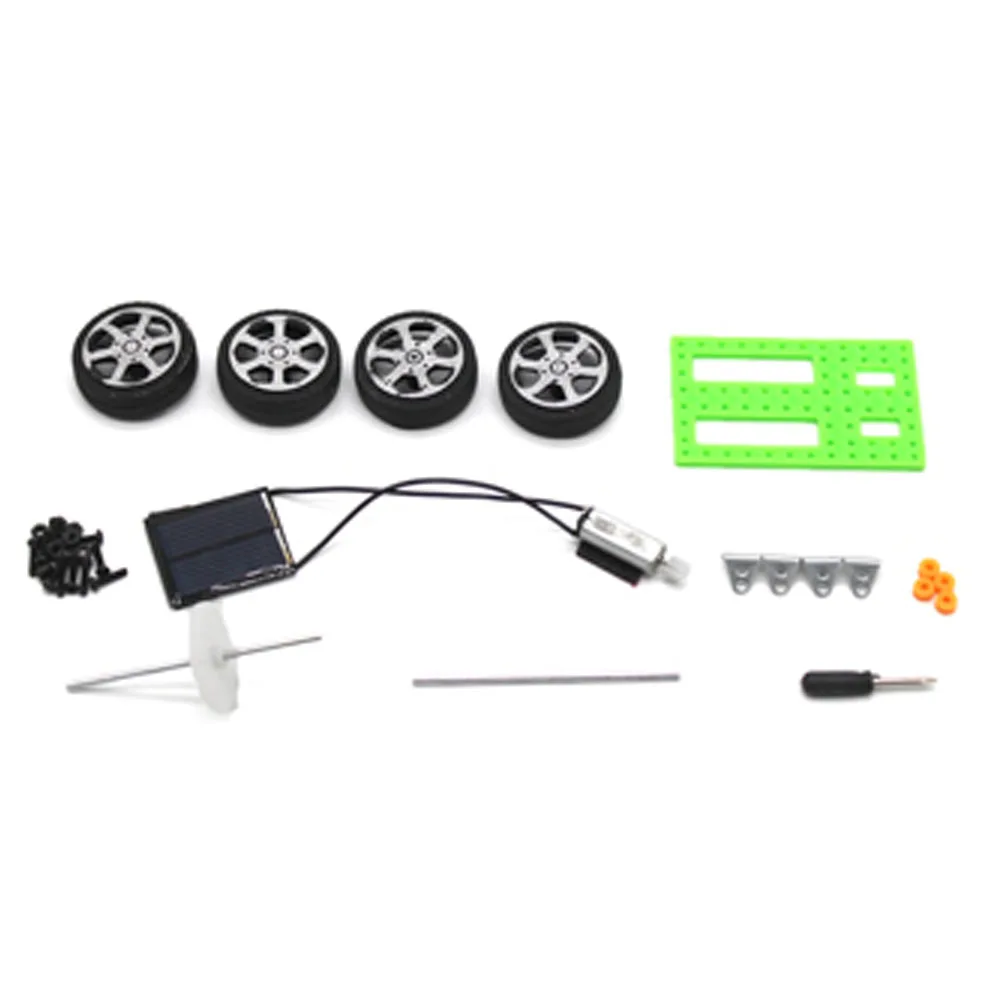 Mini Solar Car DIY Assemble Toy Set Solar Powered Car Kit Educational Science Solar Car Kit for Kid DIY Child Early Educational