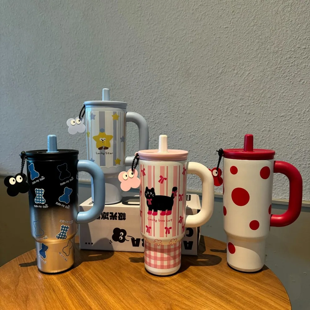 24 Oz 700 Ml Tumbler Ijs Cup Rvs Vacuüm Geïsoleerde Koffiekopje Warm Houden Koude Thermoskan Bier Water mok Met Handvat