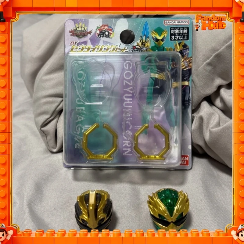 

НОВЫЙ оригинальный Bandai Dx Gozyuger Tega Green & Tega Black Sentai, набор колец для трансформации, аксессуар, реквизит для косплея, игрушка, подарок для фанатов