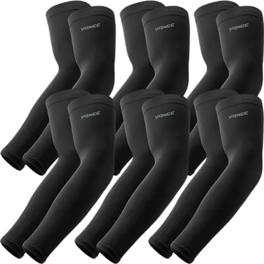 

6 Pairs Arm Sleeves for Men Women UPF 50 Cooling UV Sun Protection Sports Compression Sleeves