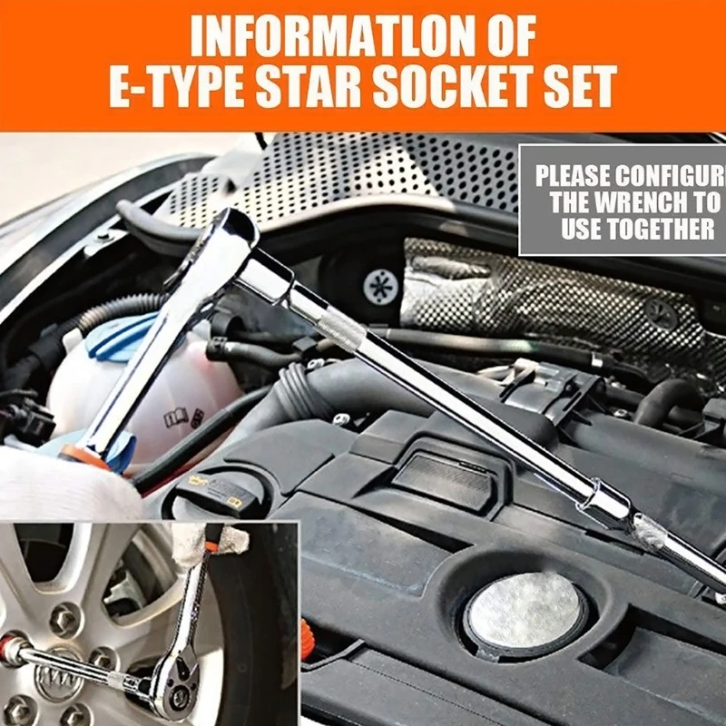 أنثى ETorx المقبس مجموعة ، السكك الحديدية الإناث مجموعة المقبس الخارجي ، E4E20 مع مأخذ وجع ، هبوط السفينة ، 12 قطعة ، 4 "، 3" ، 8"