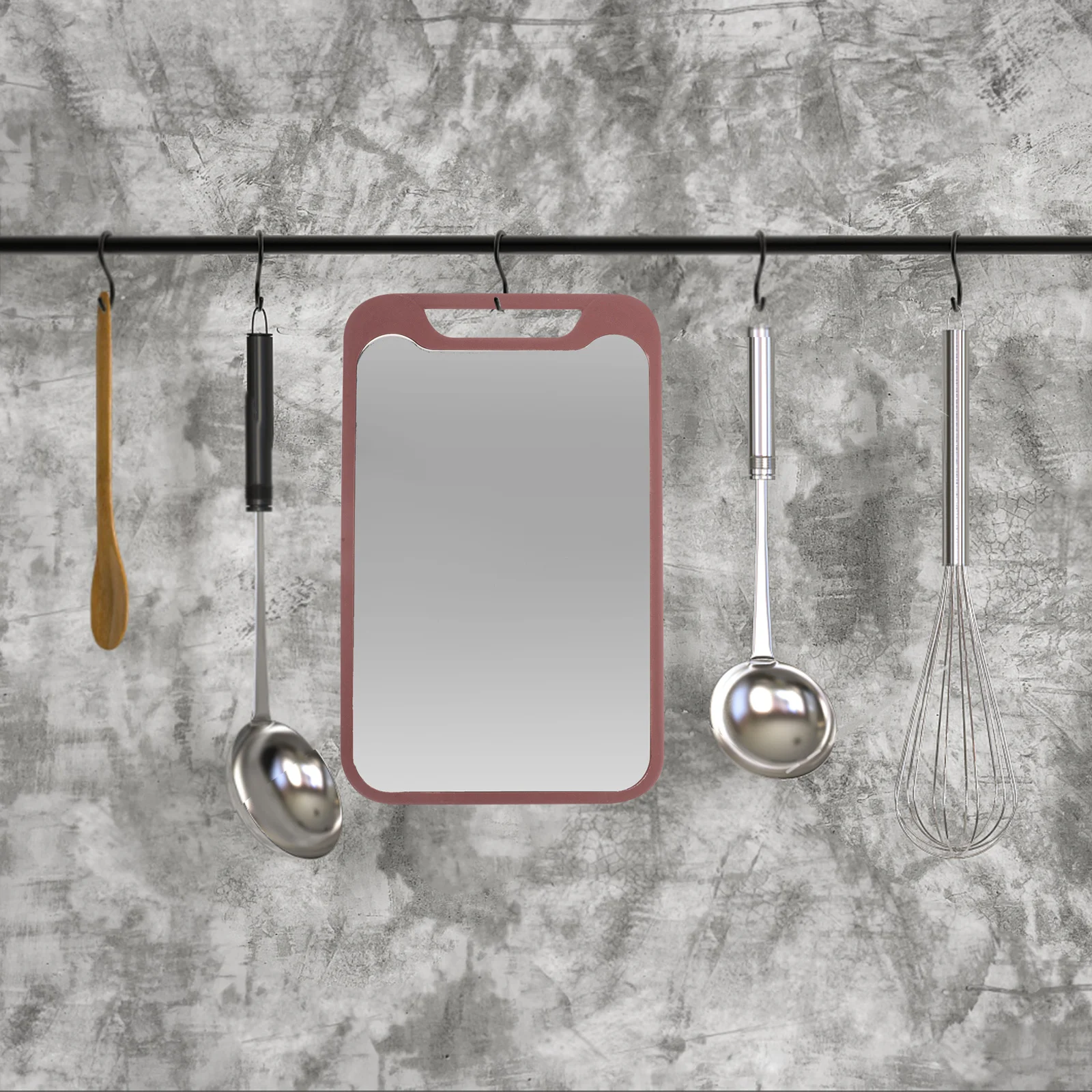 

1pcs Stainless Steel Plastic Reversible Cutting Dual-Sided Meat Vegetable Chopping Board Non-Slip Multi-Function Kitchen