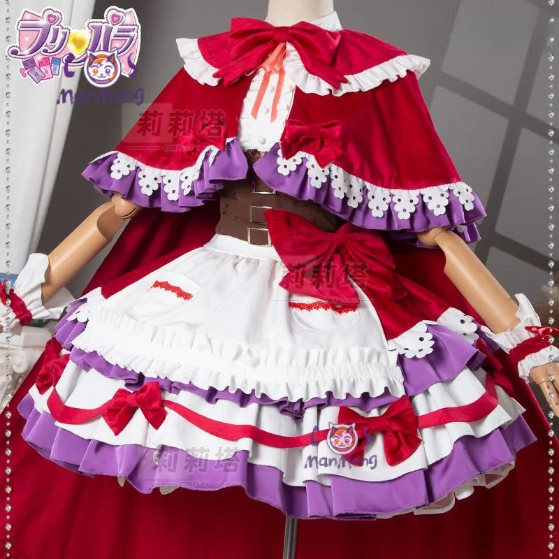 Anime Gefängnis Manaka Laala Cosplay 10. Jahrestag Weihnachten Rot Lolita Kleid Kostüm Party Geschenk Mädchen Zubehör Süßes NEUES Set