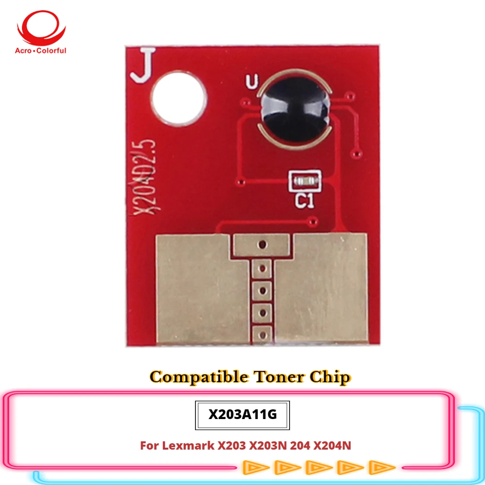 رقاقة حبر متوافقة مع X203A11G لطابعة ليزر Lexmark X203 X203N 204 X204N رقاقة إعادة ضبط خرطوشة 2.5K #3