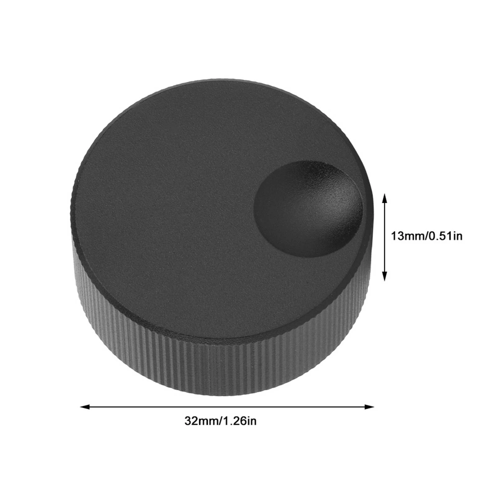Manopola di controllo del volume in alluminio satinato nero 32x13 mm per potenziometro da 6 mm - Materiale in alluminio con manopola del potenziometro