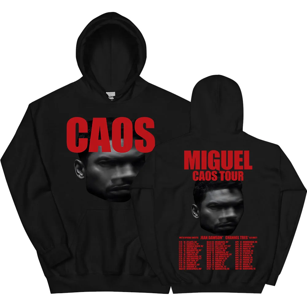 

MIGUEL CAOS Tour 2026 Hoodies Long Sleeve Winter Hooded Sweatshirts Unisex Streetwear Hip Hop Fleece Male Pullovers Print Hoody