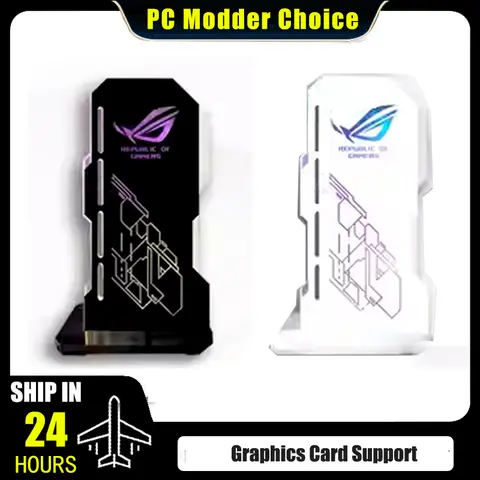 Support de GPU fantaisie ARGB AURA SYNC, support de prise de carte vidéo, Installation verticale pour ASUS MSI AORUS Faith noir/blanc PC MOD