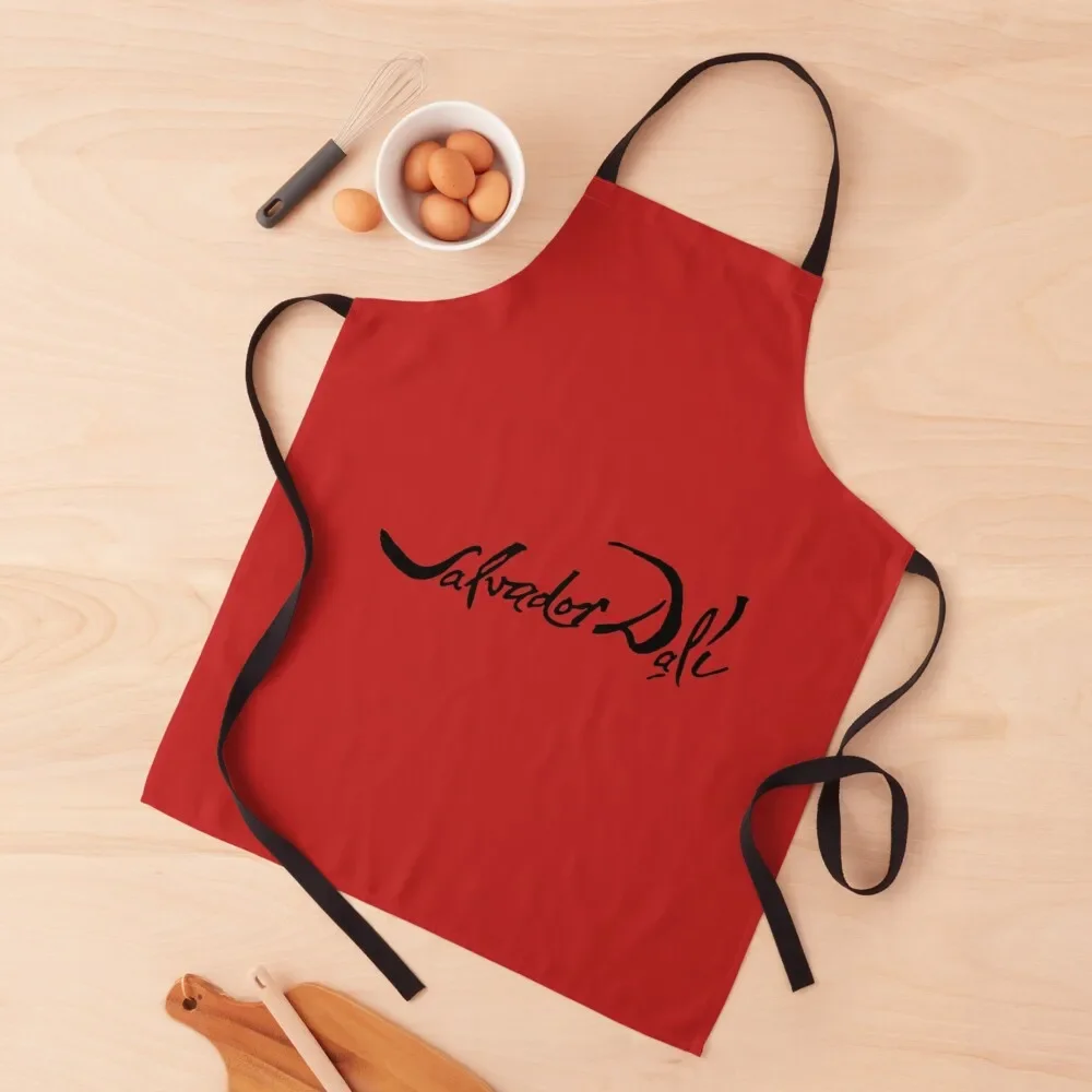 

Salvador Dali - Signature - Black On Red - RB Apron esthetician Kitchenware Apron