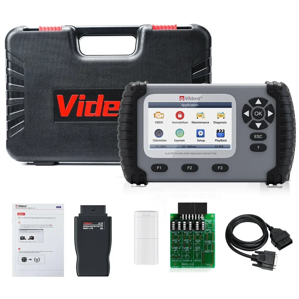 2023 Vident iAuto 702 PRO MAX All System Automotive Diagnostic Scanner Professional Key Programmer 34 Special Functions ECU Codi